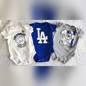 6/9 month LA DODGERS onsies 3pc